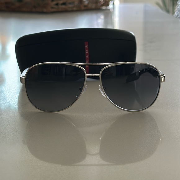 Prada Steel Polarized 62mm Men's Sunglasses - Picture 1 of 8